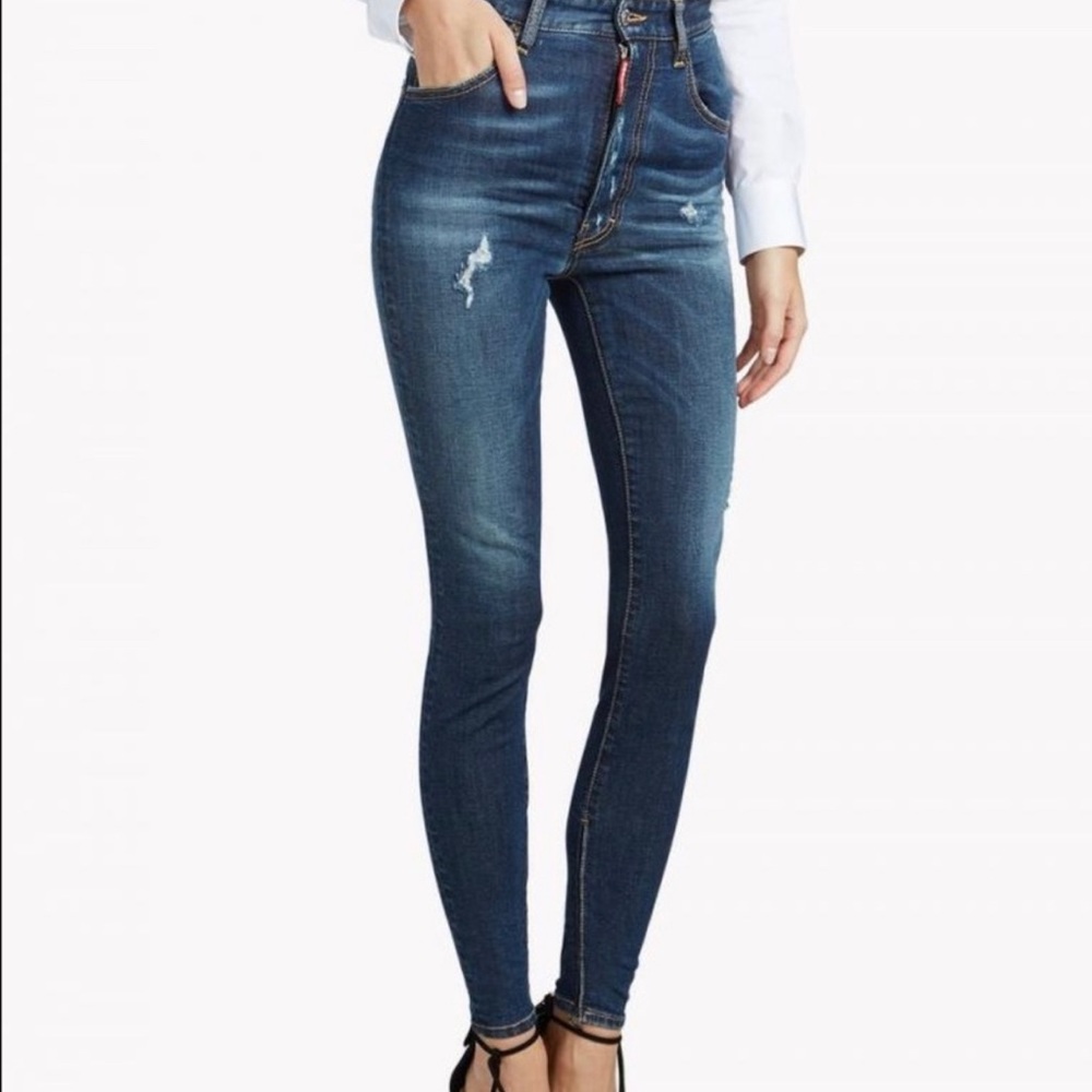 COPY - Dsquared2 high waist twiggy jeans.